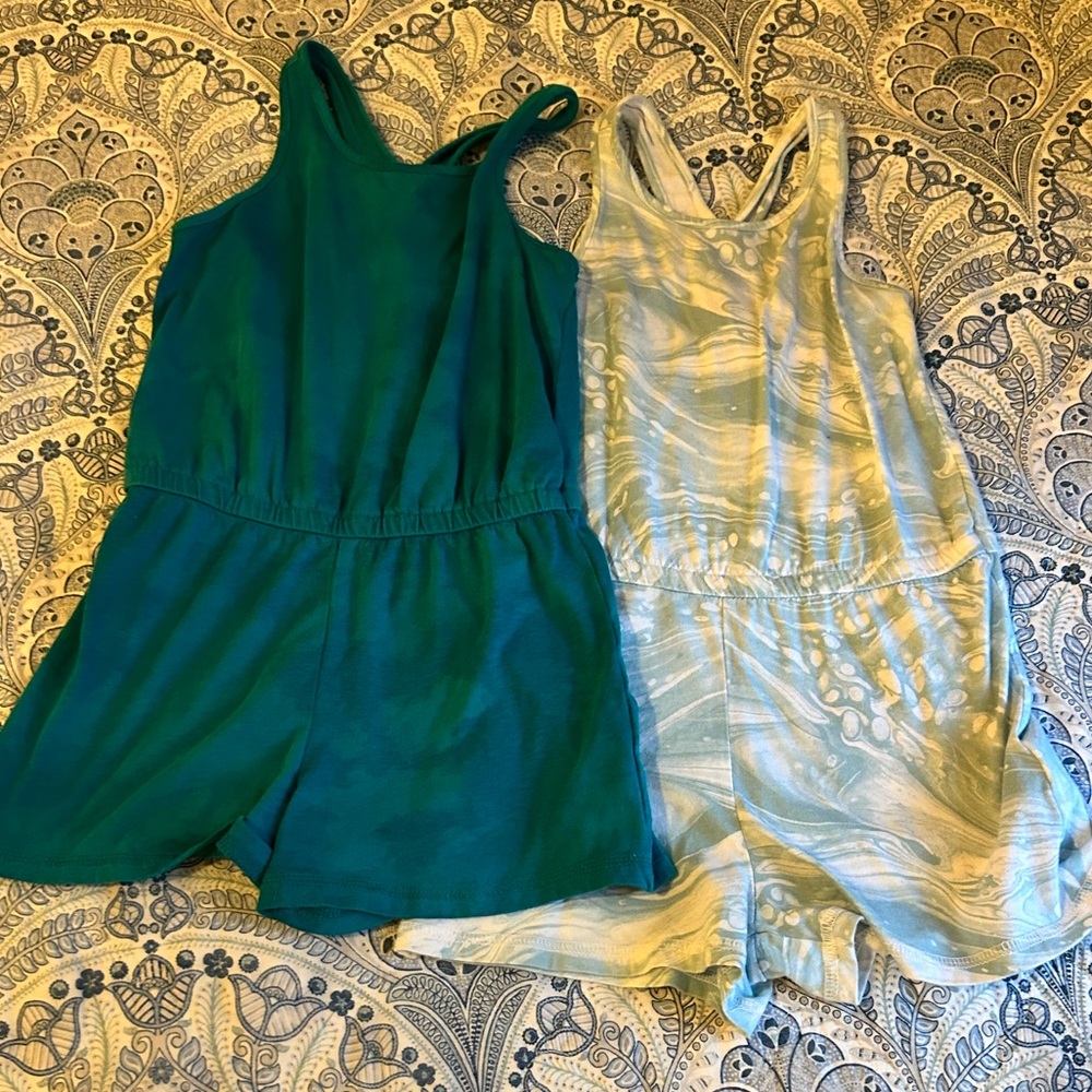 Old Navy Kids Romper Set - Teal and patterned blue/gray